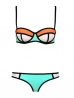 color blocking push up bikini