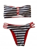 csíkos divatos női bikini