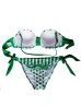 divatos zöld fehér push up bikini