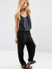 női fekete dzsörzé háremnedrág